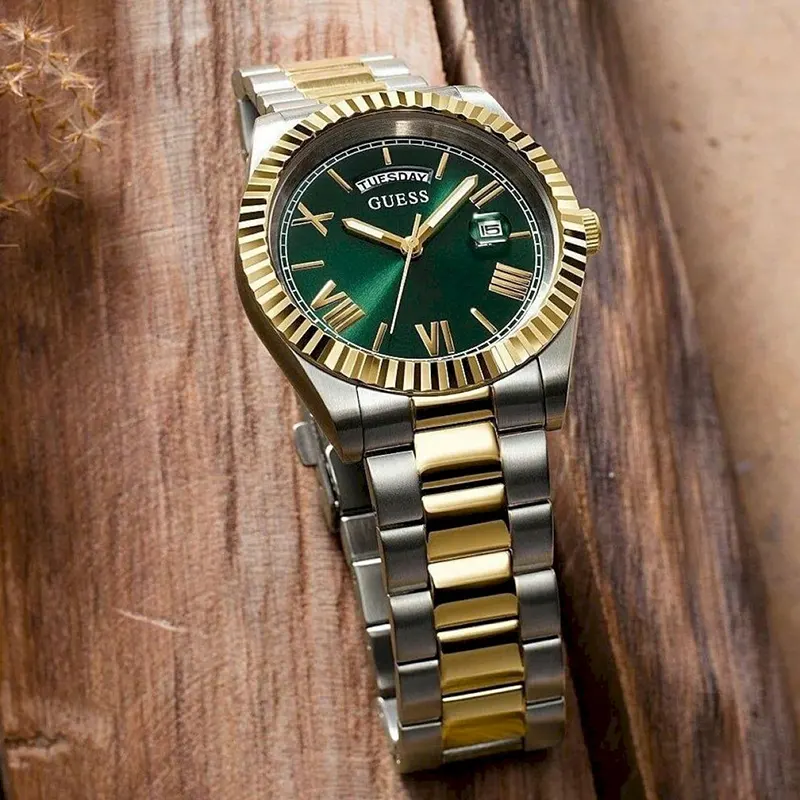 Guess Connoisseur Green Dial Two-tone Ladies Watch- GW0308L5